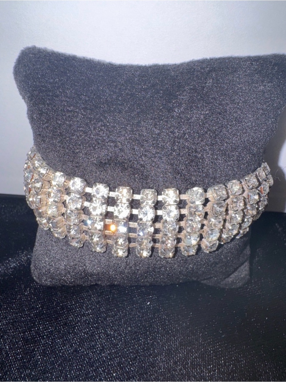 Rhinestone Multi-Row Bracelet- Clear Crystal